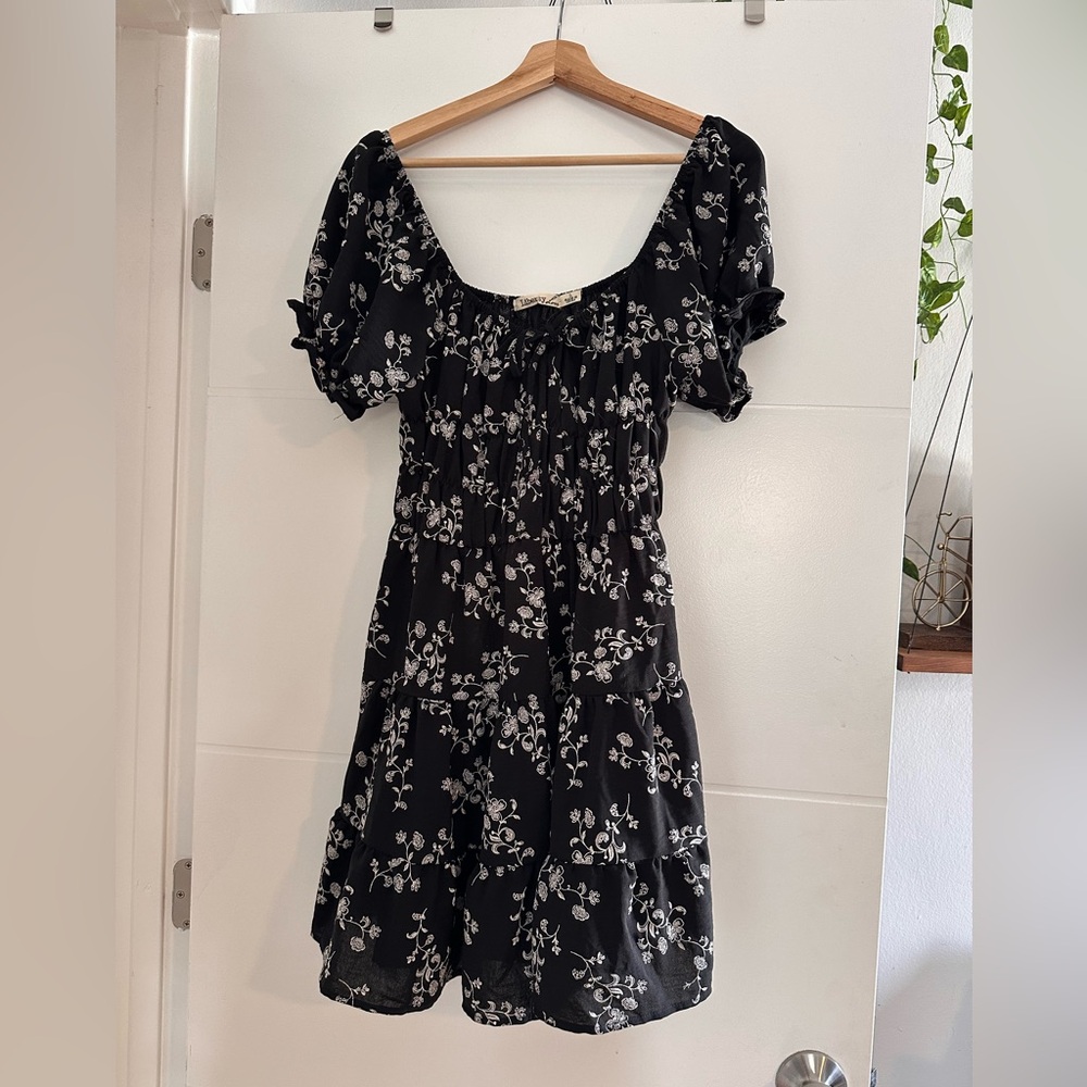Liberty Love Black Floral Midi Dress